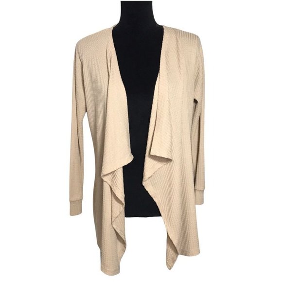 Sweet Lilac Opened Draped Cardigan in Tan - Size Small - Picture 1 of 5